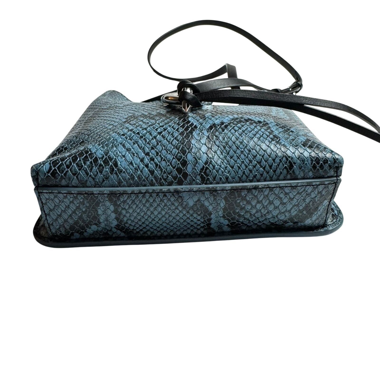Rebecca Minkoff REBECCA MINKOFF 248 Megan Mini Blue Python Leather Feed Bag Size ONE SIZE - 3 Thumbnail