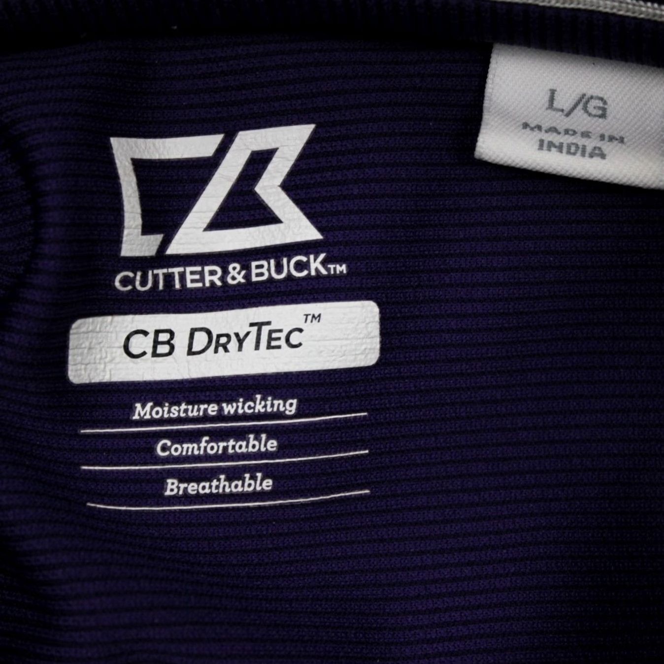 Cutter & Buck Cutter & Buck Polo Shirt Mens Large CB DryTec Purple Short Sleeve Polyester Blend Shirt Size US L / EU 52-54 / 3 - 7 Thumbnail