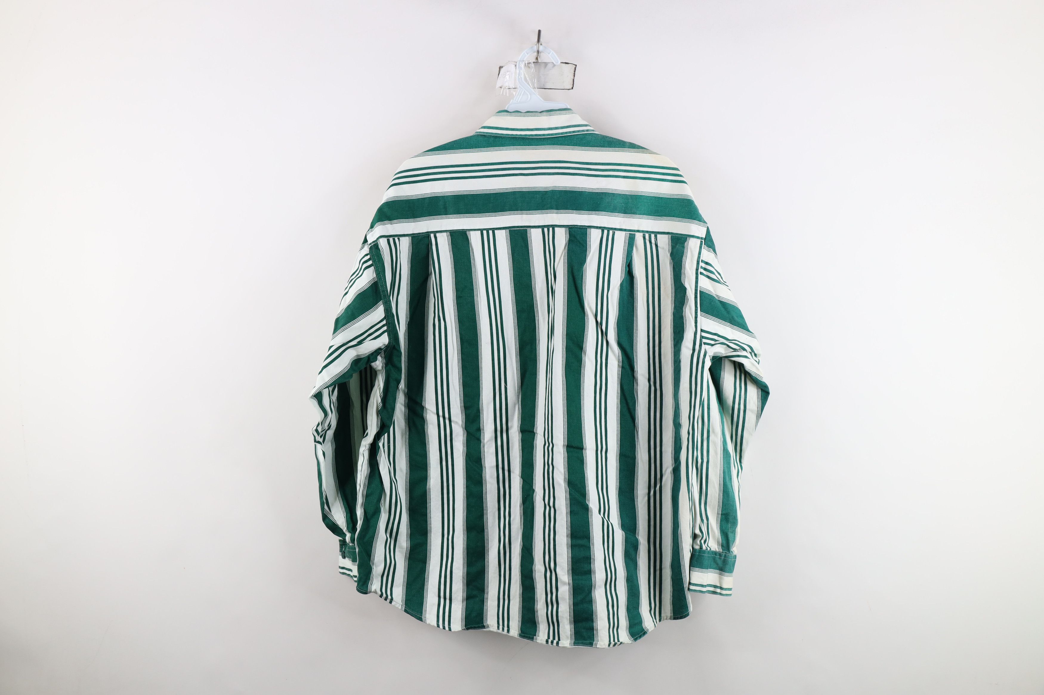 Vintage Vintage 90s Streetwear Striped Collared Button Shirt Size L / US 10 / IT 46 - 14 Thumbnail