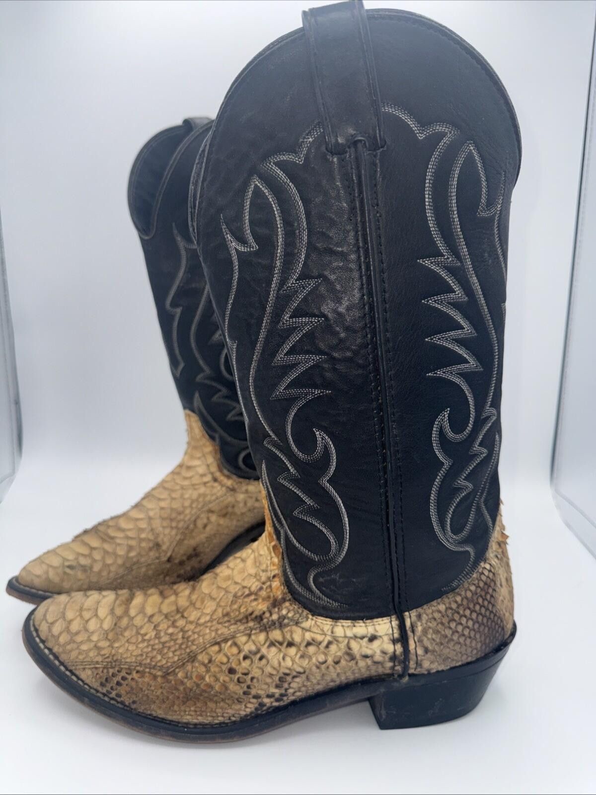 Other Vintage 9D Laredo Python Snakeskin Western Cowboy Boots USA Size US 9 / EU 42 - 2 Thumbnail
