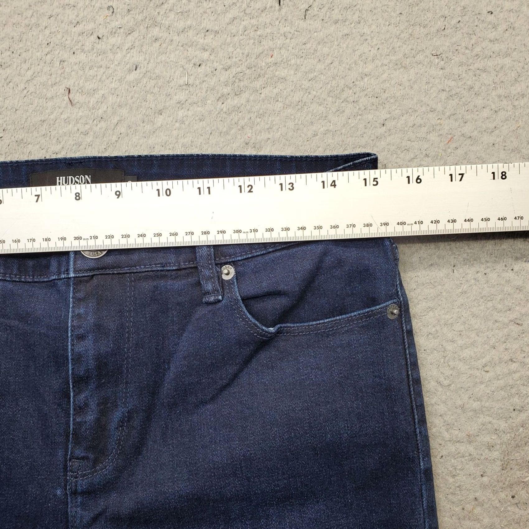Hudson Hudson Jeans Womens Size 8 Blue Denim Dark Wash Stretch Straight Leg Streetwear Size 30" / US 8 / IT 44 - 3 Thumbnail