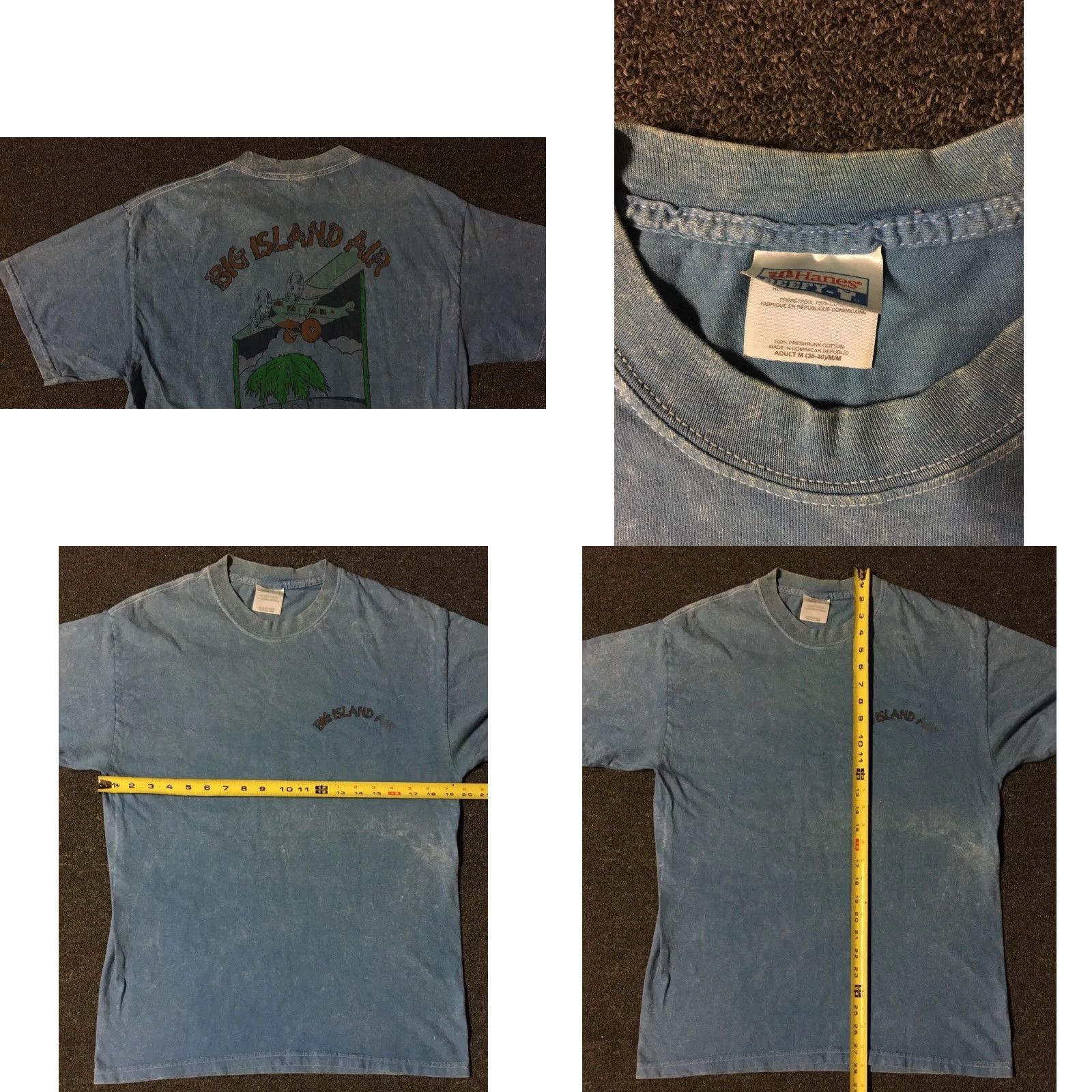 Vintage Vtg Hawaii Big Island Air Faded Acid Wash Shirt M Planes Beach Surf Grunge OP 90s Size US M / EU 48-50 / 2 - 8 Thumbnail
