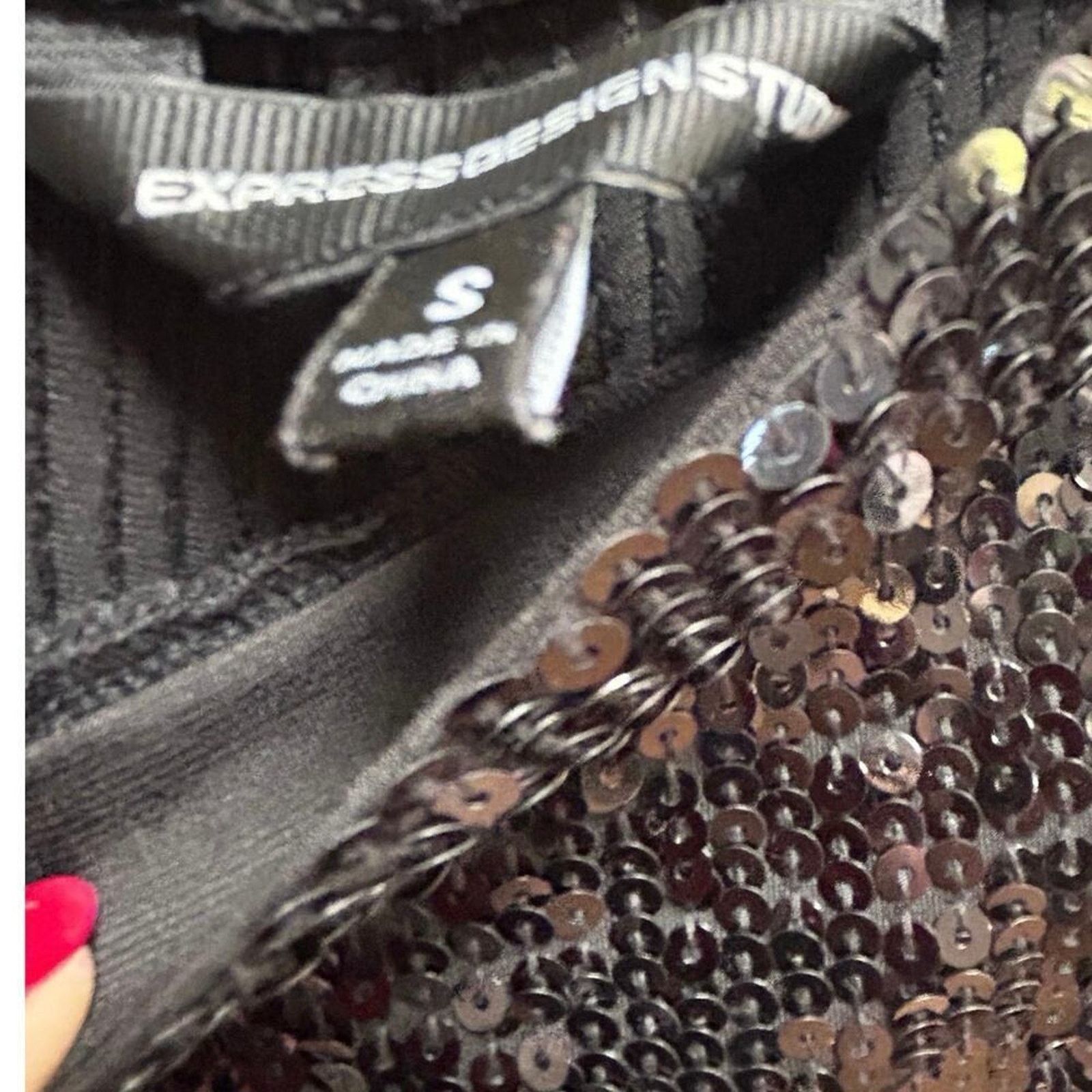 Express Express- High Waisted Sequin Leggings Size 28" / US 6 / IT 42 - 4 Thumbnail