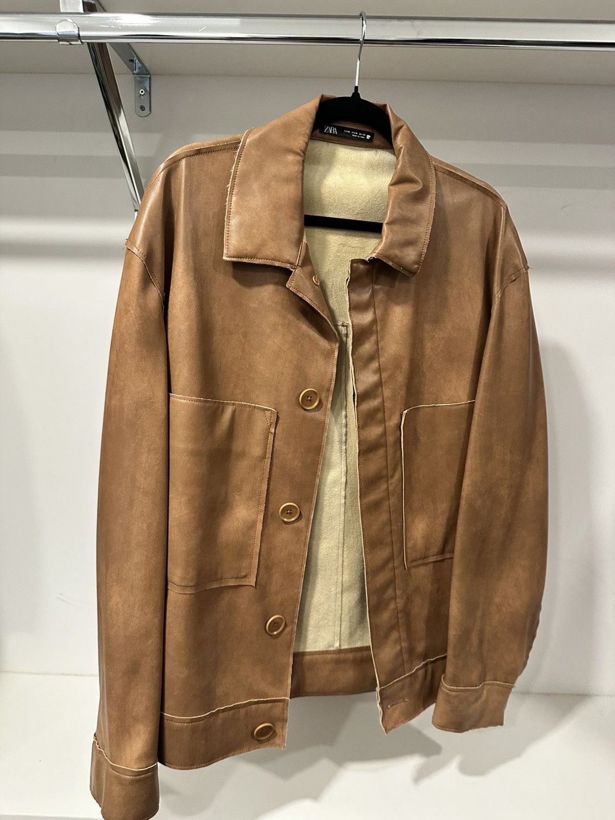 Zara Zara Faux Leather Shirt Jacket Size US M / EU 48-50 / 2 - 1 Thumbnail