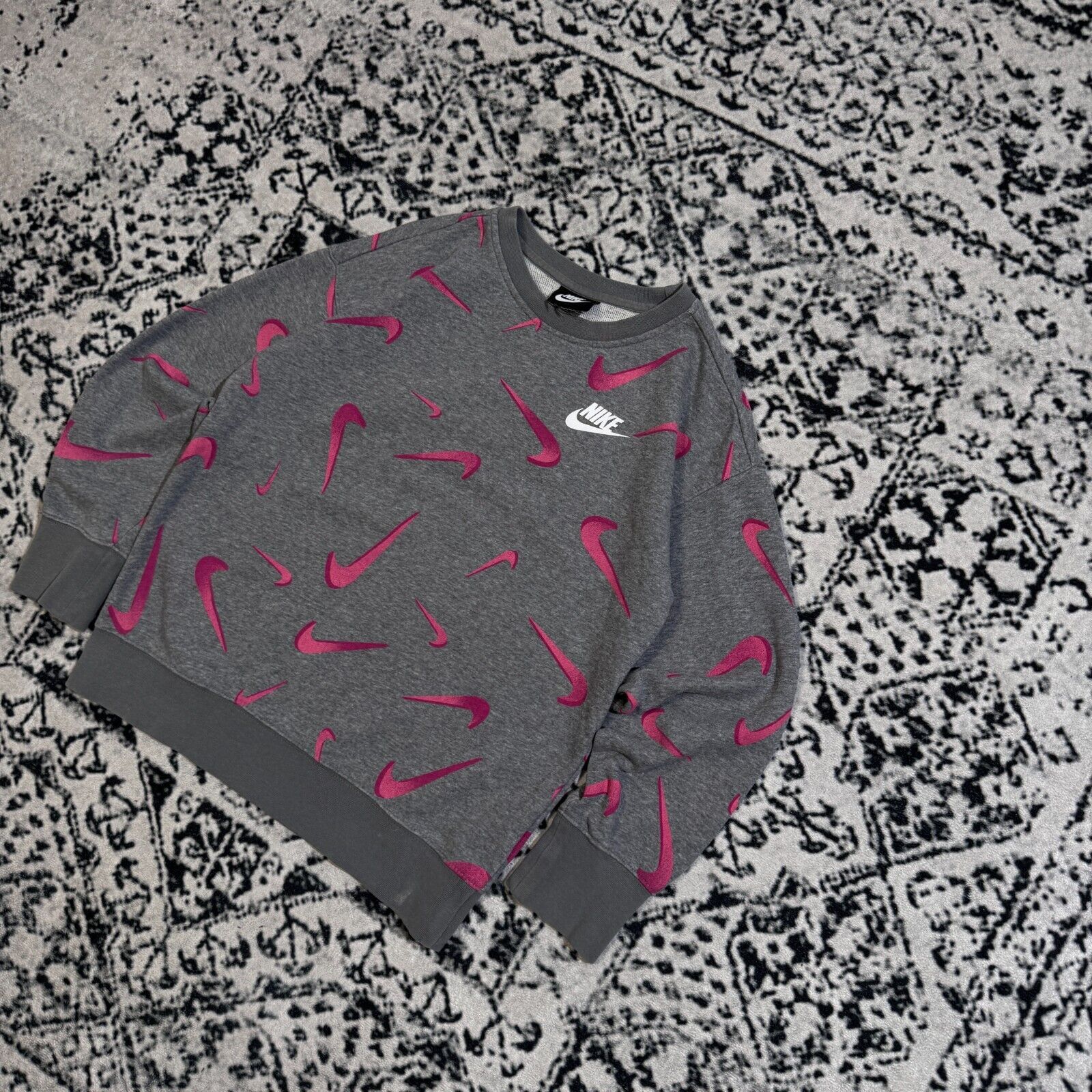 Nike × Vintage Nike Unisex Grey Cotton Sweatshirt Size XS Blank Swoosh Size US XS / EU 42 / 0 - 2 Thumbnail