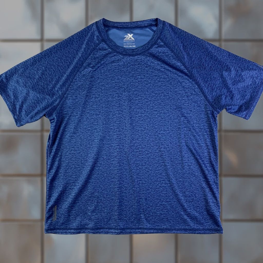 ZeroXposur VINTAGE ZeroXposur Shirt Mens 2XL Blue 50+ Sun Protection Water Short Sleeve Pullover Crew Neck Activewear Beach Water Sports Mens Size US XXL / EU 58 / 5 - 1 Thumbnail