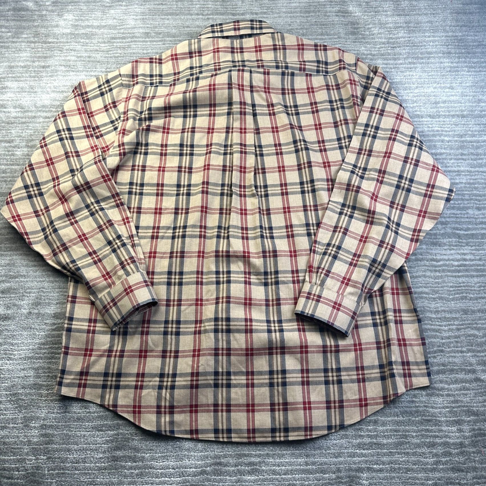 Brooks Brothers Brooks Brothers Shirt Mens Large Beige Nova Check Button Up Windowpane Madison Size US L / EU 52-54 / 3 - 3 Thumbnail