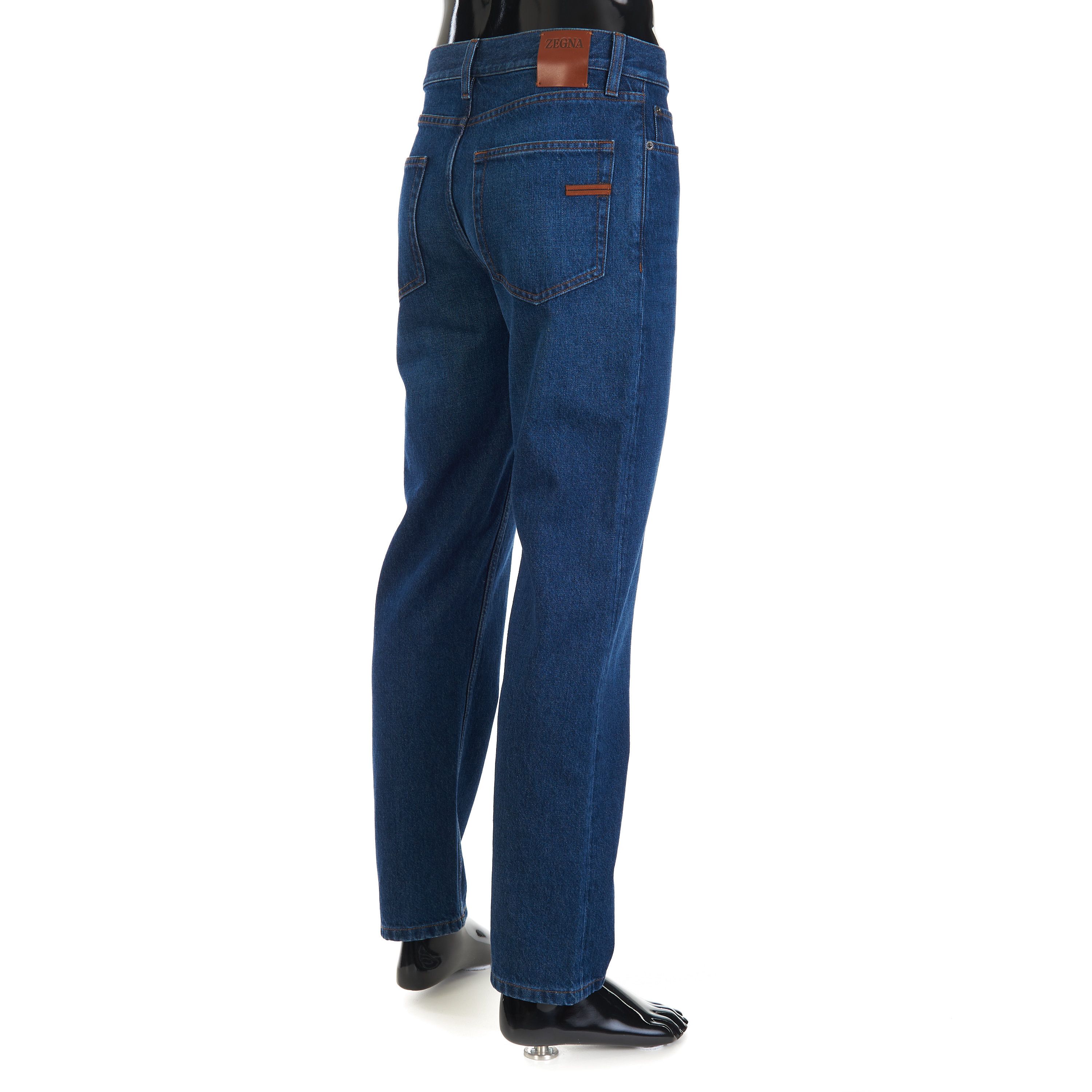 Ermenegildo Zegna Ink Blue Cotton Roccia Denim Jeans Size US 33 - 5 Thumbnail