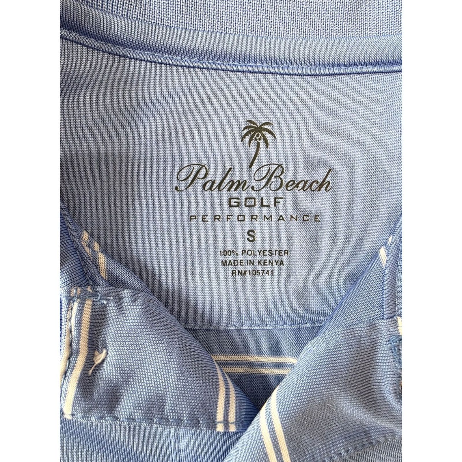 Vintage Palm Beach Golf Polo Shirt Mens Small Performance Light Blue Striped Golfer Polo Shirt Mens Small Performance Light Blue Striped Golfers Size US S / EU 44-46 / 1 - 5 Thumbnail