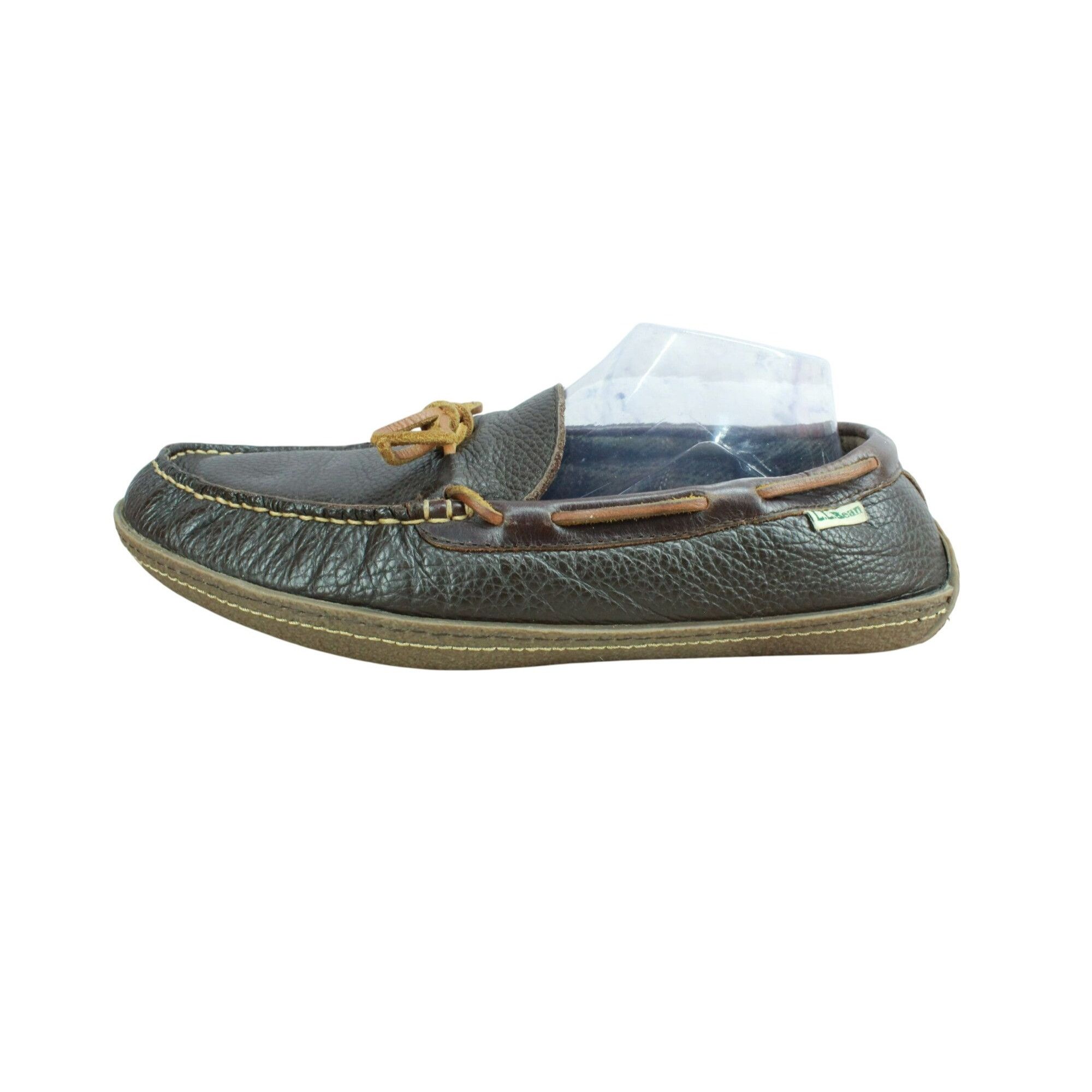 L.L. Bean LL Bean Men's Brown Leather Cotton Flannel-Lined Handsewn Sl Size US 11 / EU 44 - 1 Thumbnail