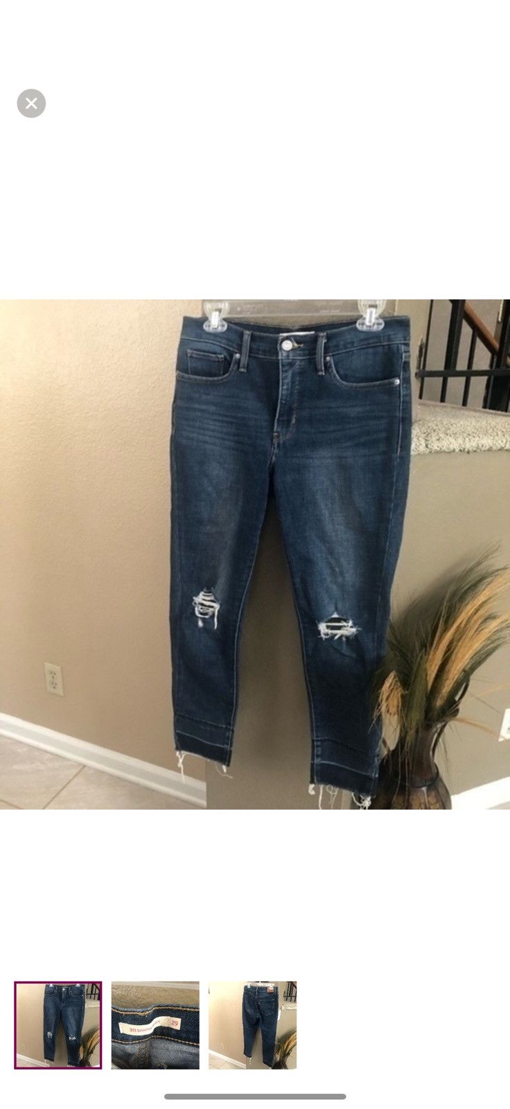 Levi's Levis 311 Shaping Skinny Distressed Jeans Size 29 Size 29" - 1 Thumbnail