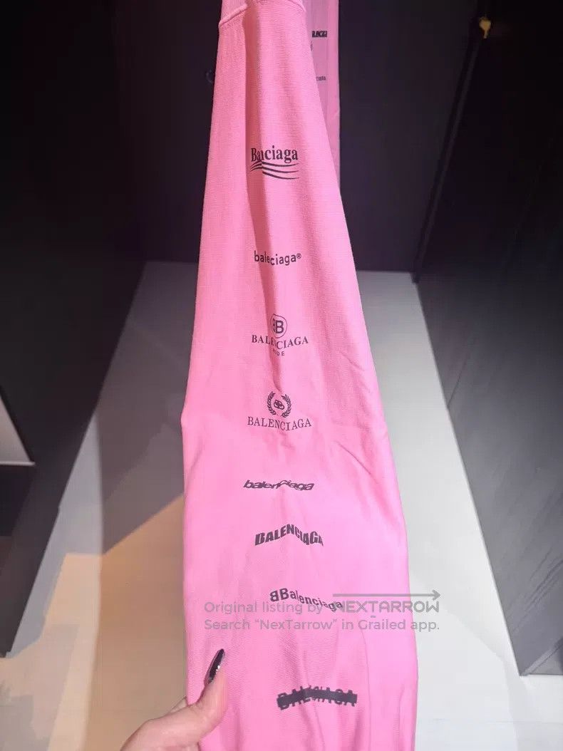 Balenciaga Balenciaga Pink Multi-Element Full-Print Logo Sweatshirt Size US L / EU 52-54 / 3 - 5 Thumbnail