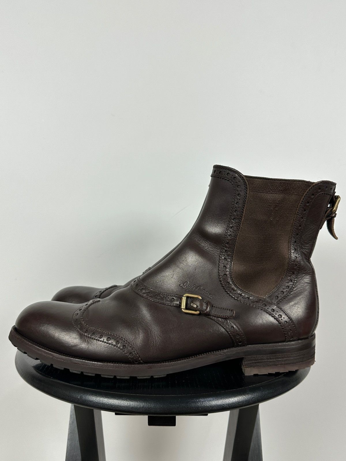 Louis Vuitton Louis Vuitton Brown Leather Chelsea Wingtip Brogue Boots Size US 12 / EU 45 - 5 Thumbnail
