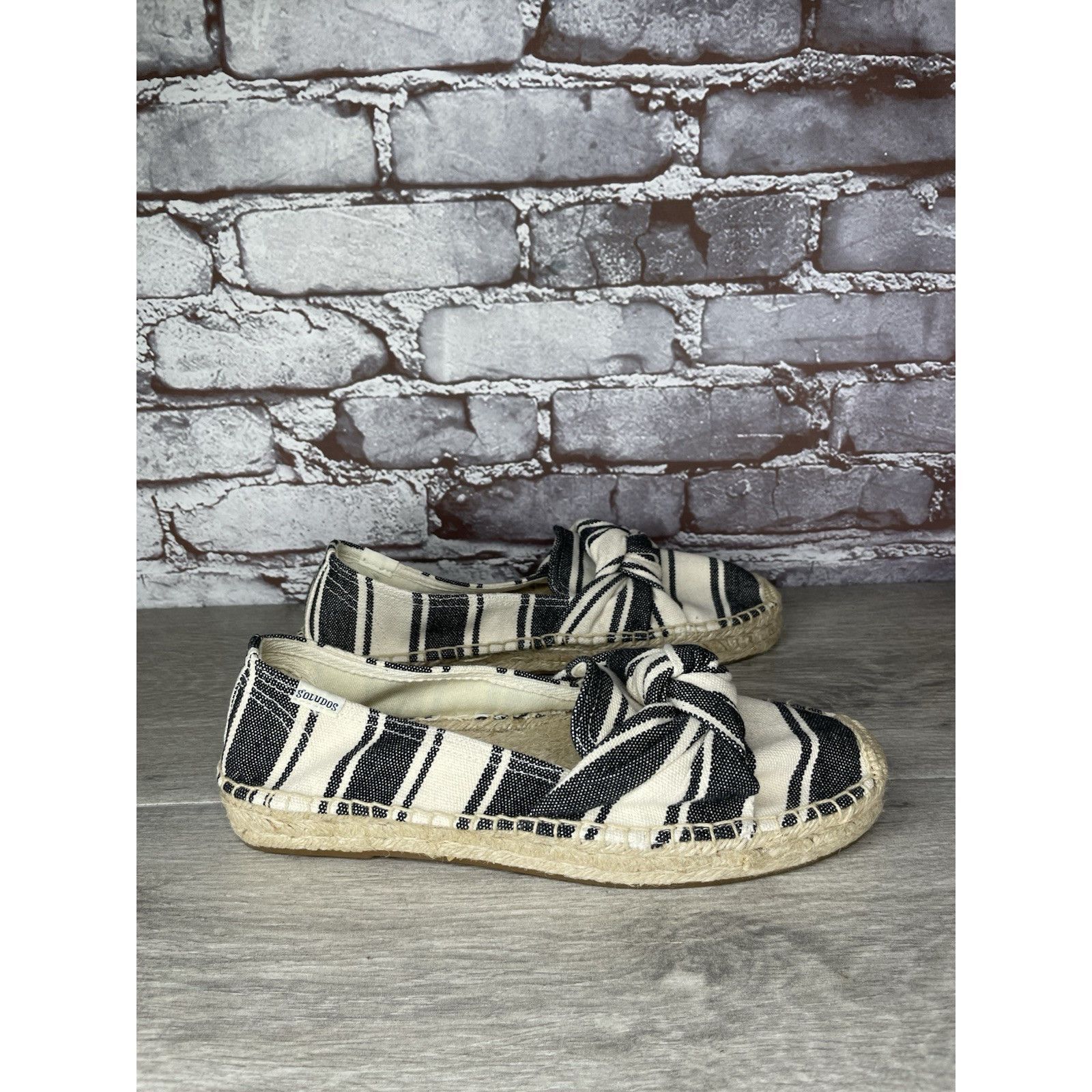 Soludos Soludos Striped Espadrille Bow Blue Cream Nautical Shoes Wom Size US 9 / IT 39 - 4 Thumbnail