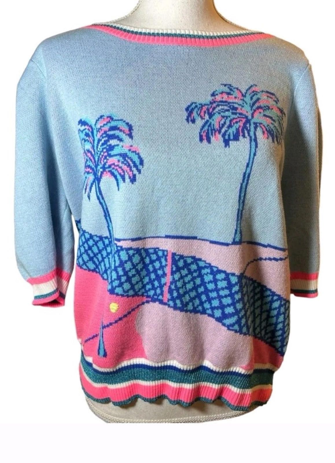 Lilly Pulitzer LILLY PULITZER Sweater Womens M Short Sleeve Tennis Top $148 Size M / US 6-8 / IT 42-44 - 2 Thumbnail