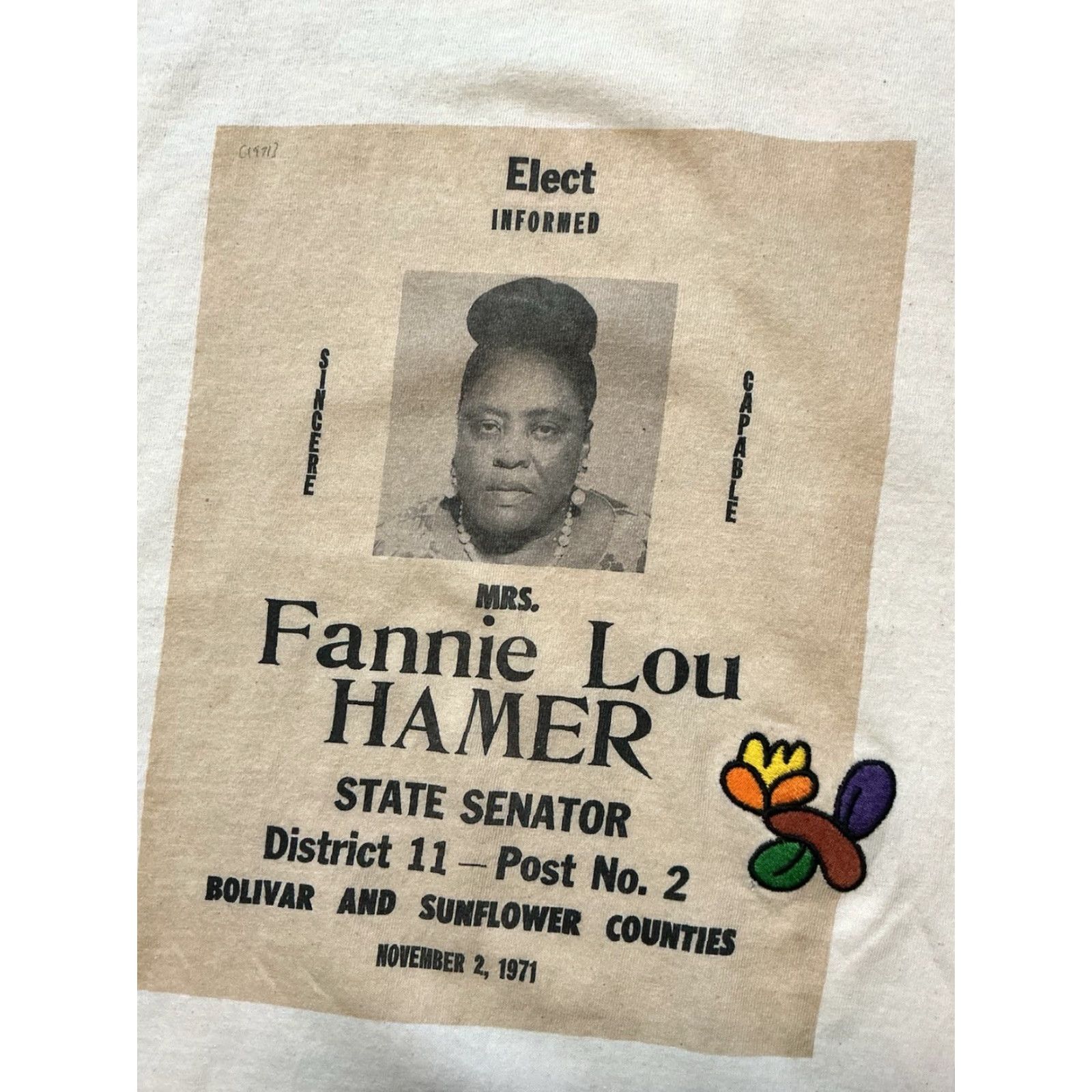 Vintage VINTAGE Everybody .World Hana Ward Ochi Projects Mrs Fannie Lou Hamer Solo Show T-Shirt Mens S Natural Shirt Size US S / EU 44-46 / 1 - 2 Thumbnail