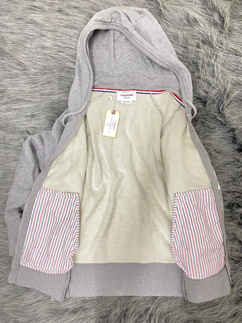 Thom Browne thom browneSleeve-marked striped zipper classic hooded swea Size US L / EU 52-54 / 3 - 3 Thumbnail
