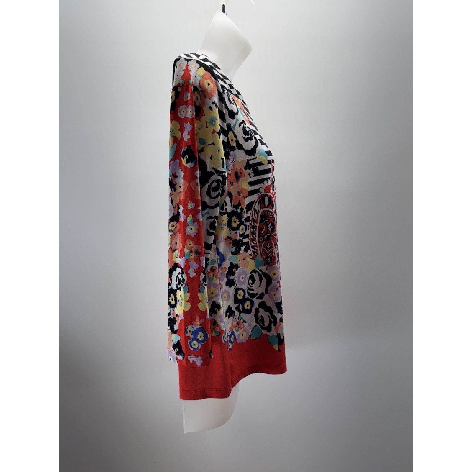 Other Trulli Floral Striped Top Blouse Women’s Size M Size M / US 6-8 / IT 42-44 - 3 Thumbnail