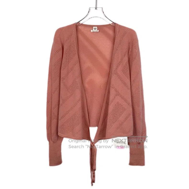 Hermes Hermes Orange-pink cashmere knit cardigan Size XXS / US 00 / IT 34 - 1 Thumbnail