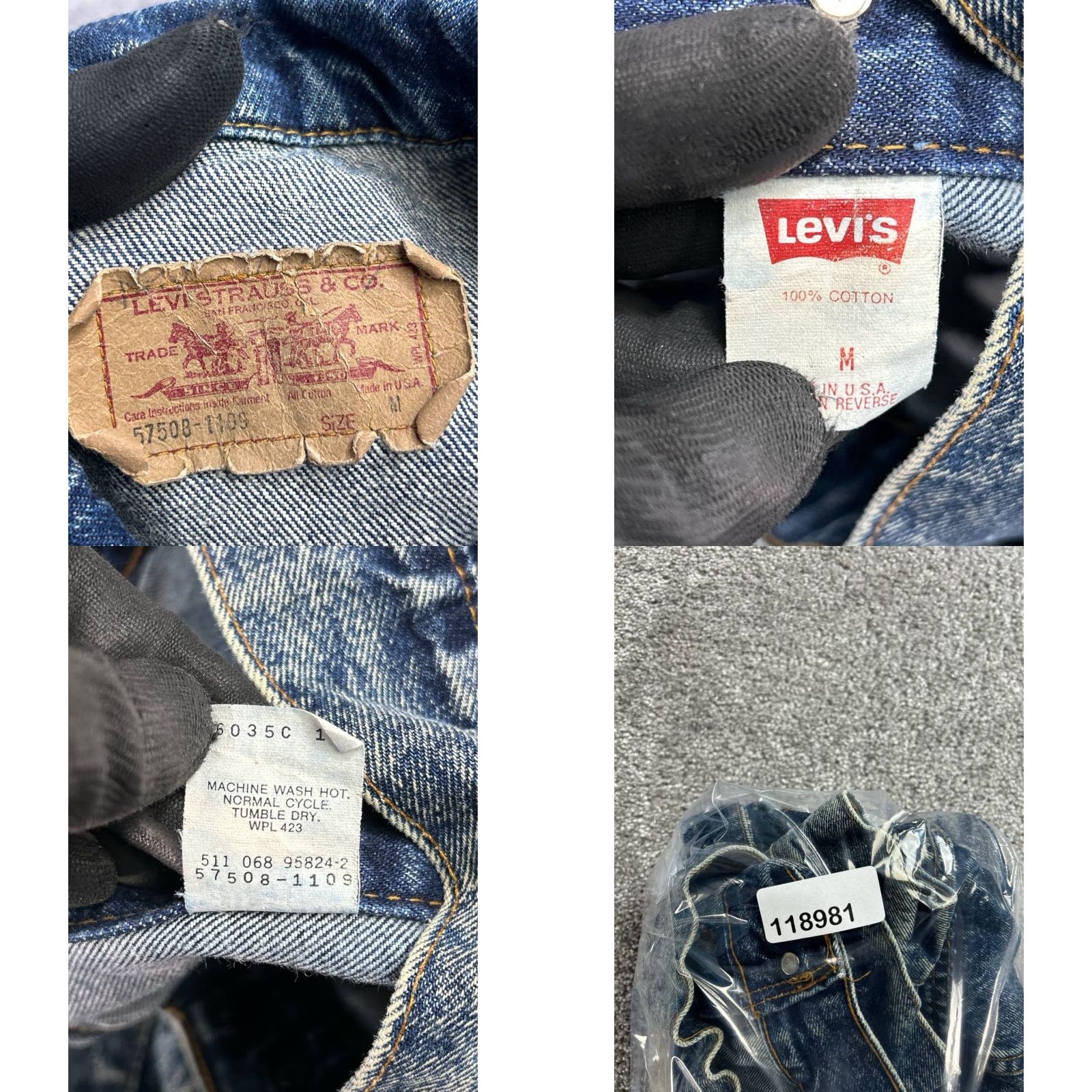 VINTAGE Levi\'s Trucker Jacket Womens M Blue Denim Cotton Acid Washed USA Jacket