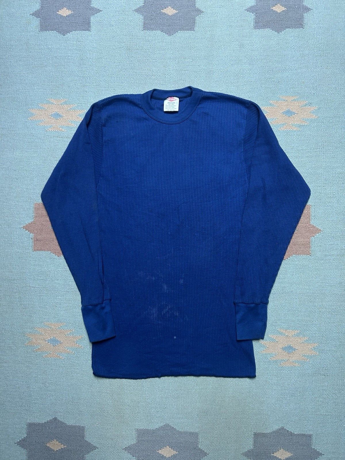 Vintage Vtg waffle knit thermal shirt Big Yank navy blue base medium Size US M / EU 48-50 / 2 - 1 Thumbnail