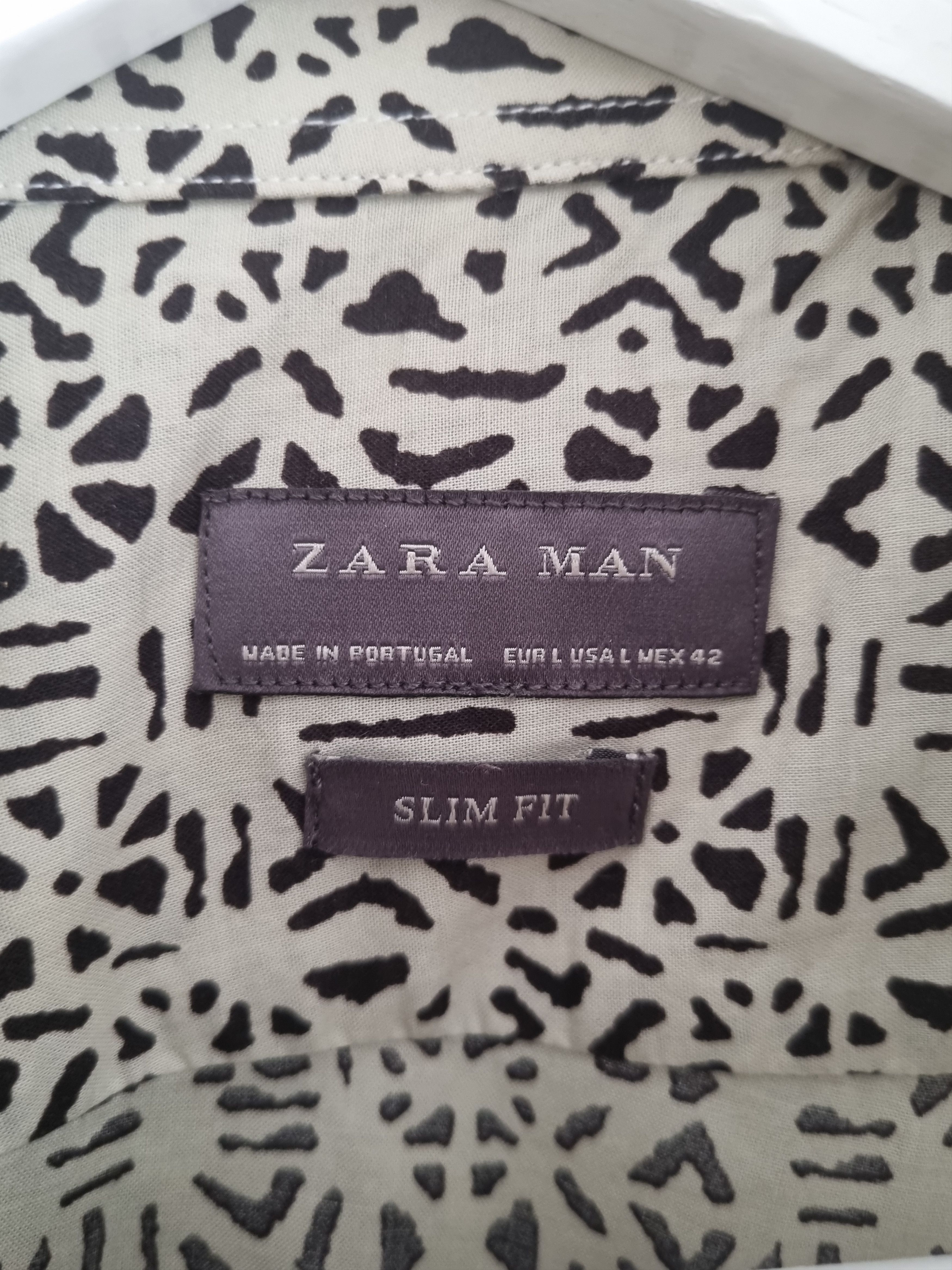 Zara beige shirt with ethnic print Size US L / EU 52-54 / 3 - 2 Thumbnail