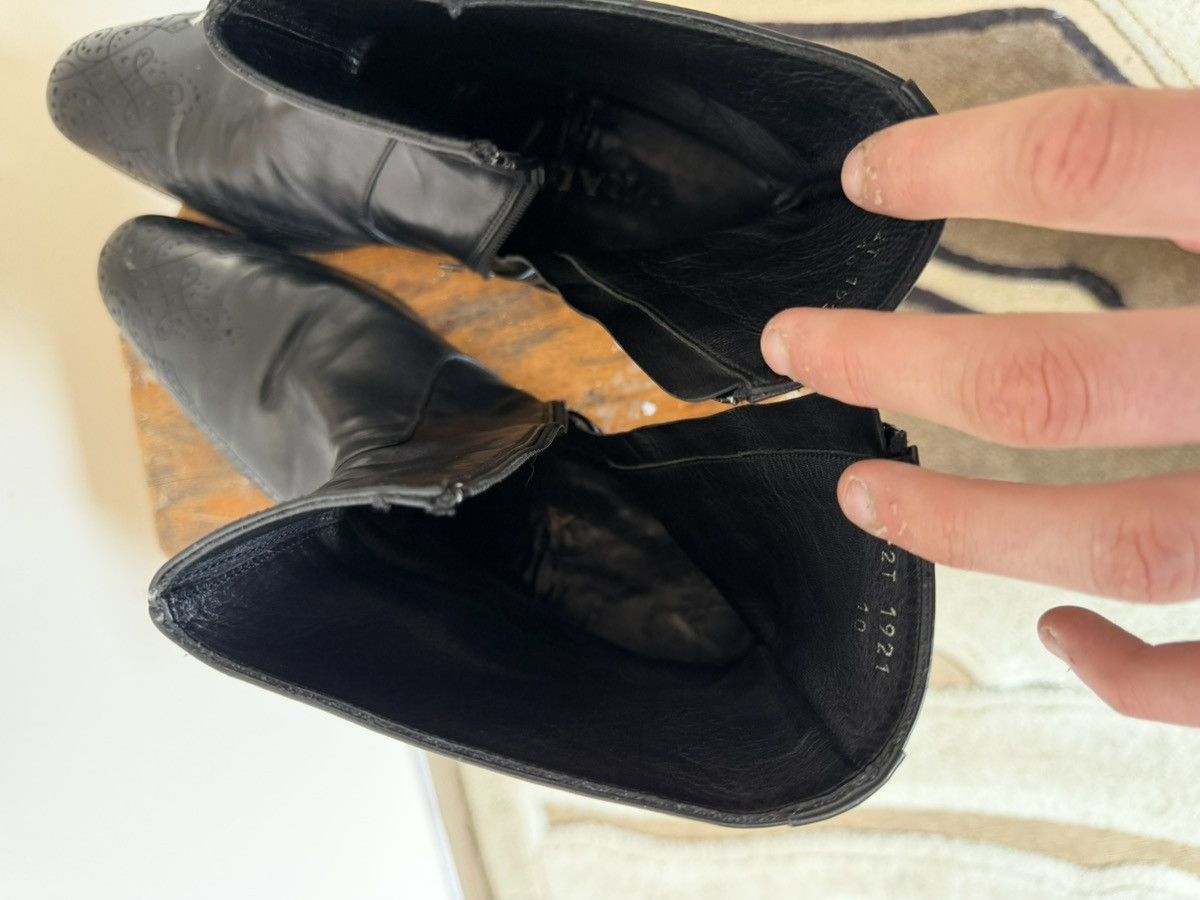 Prada Vintage Prada Black Leather Hi-Top Boots Y2K Luxury Size US 10 / EU 43 - 12 Thumbnail