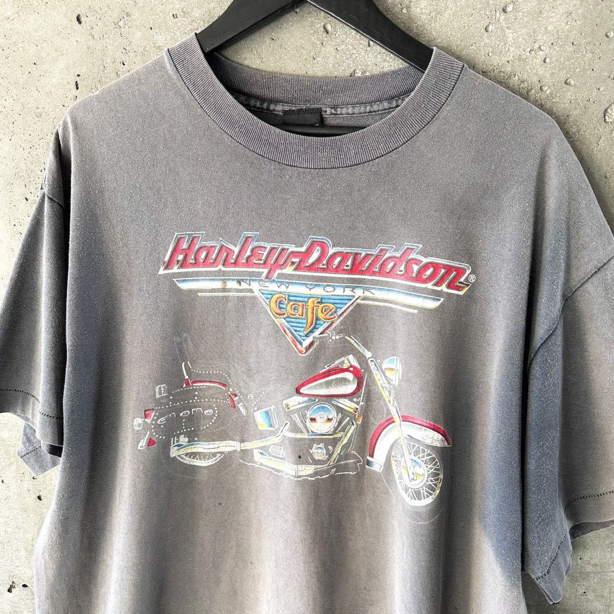 Harley Davidson 90s SUN FADED Harley Davidson New York Cafe T-Shirt Size US XL / EU 56 / 4 - 2 Thumbnail