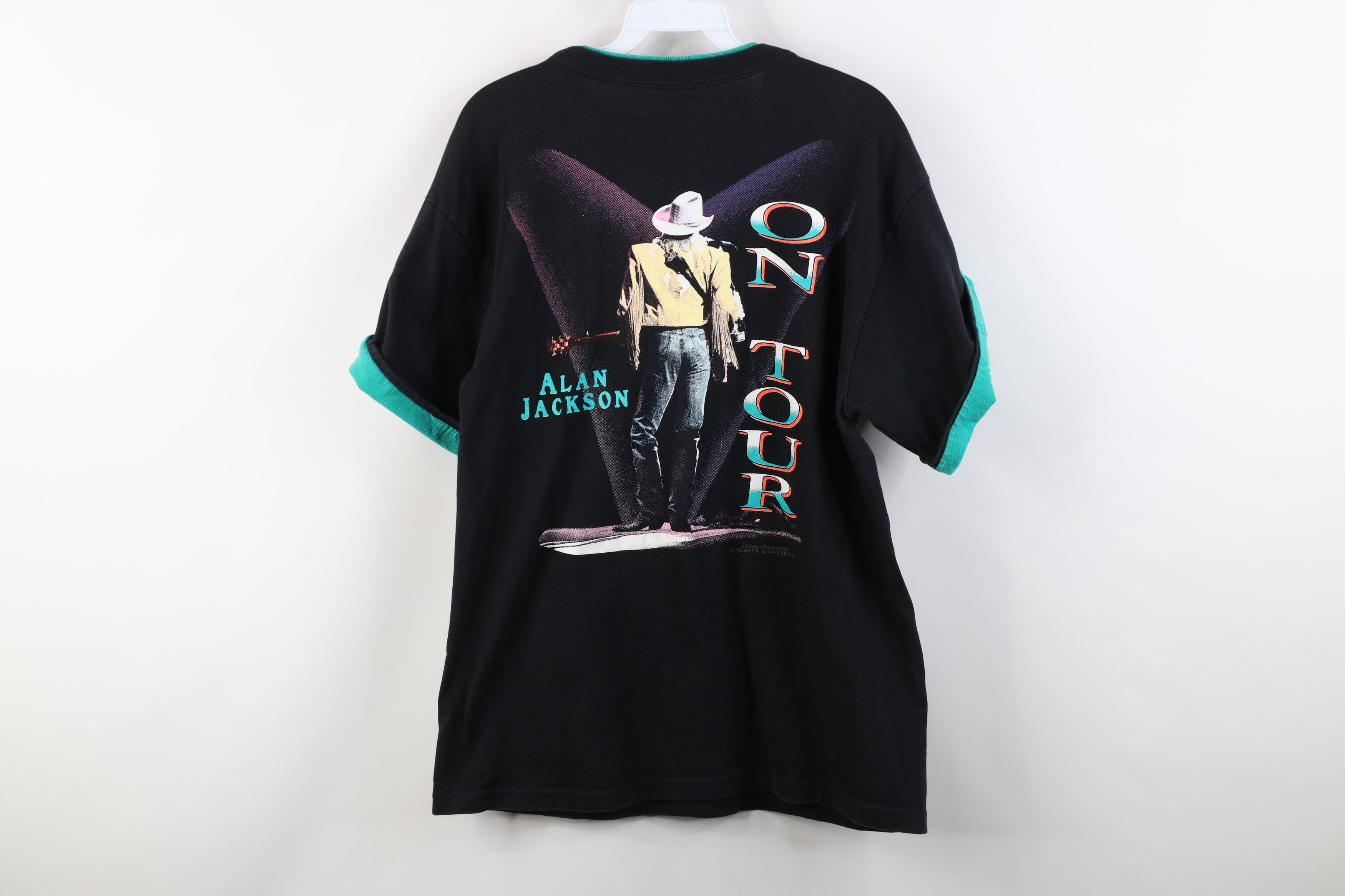 Vintage Vintage 90s On Tour Alan Jackson Country Band T-Shirt USA Size L / US 10 / IT 46 - 15 Thumbnail