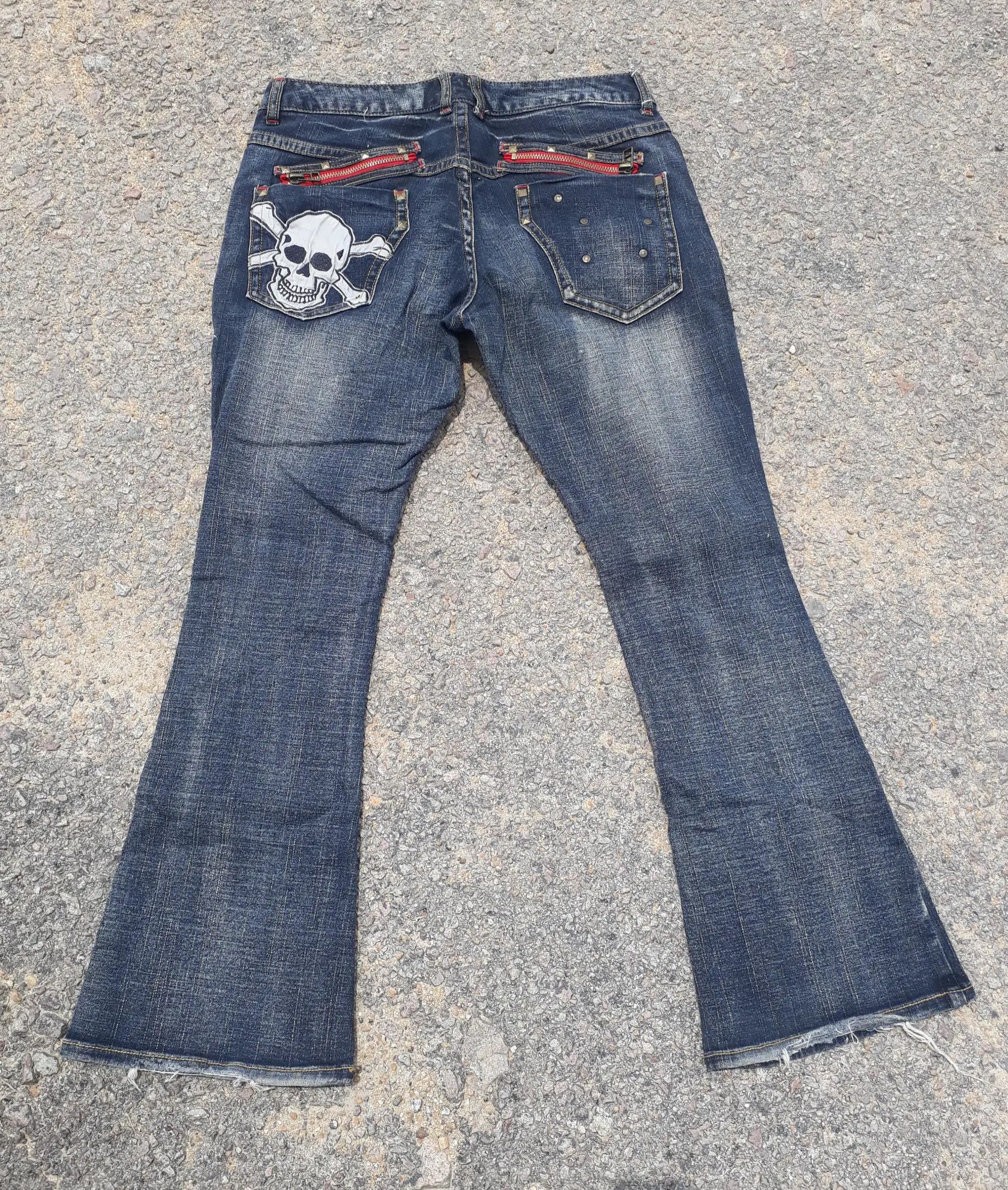 Japanese Brand 💥FINAL DROP💥FLARED 💥DENIM B.C.B.g SKULL BOOT CUT DENIM Size US 34 / EU 50 - 2 Thumbnail