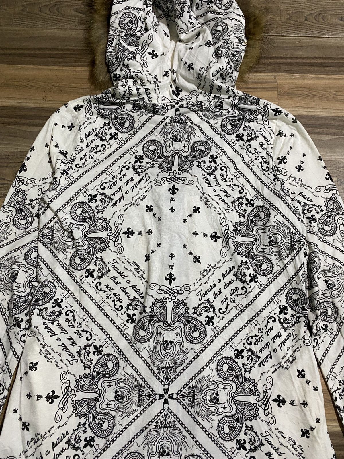 Japanese Brand JAPANESE BRAND GHOST OF HARLEM PAISLAY SKULL FUR HOODIES Size US M / EU 48-50 / 2 - 13 Thumbnail