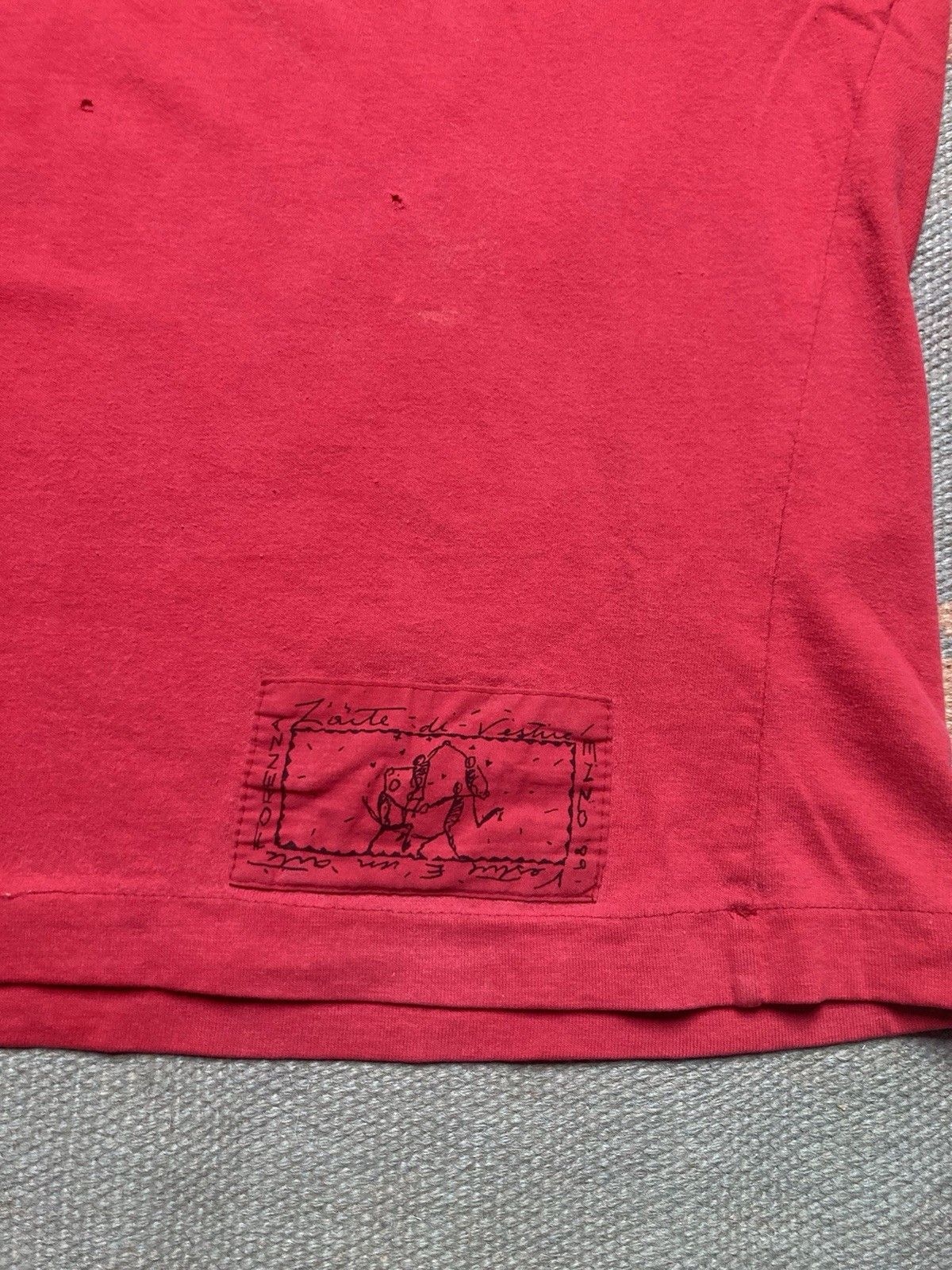 Vintage 90s pocket t shirt blank crimson cotton distressed boxy XL Size US XL / EU 56 / 4 - 2 Thumbnail