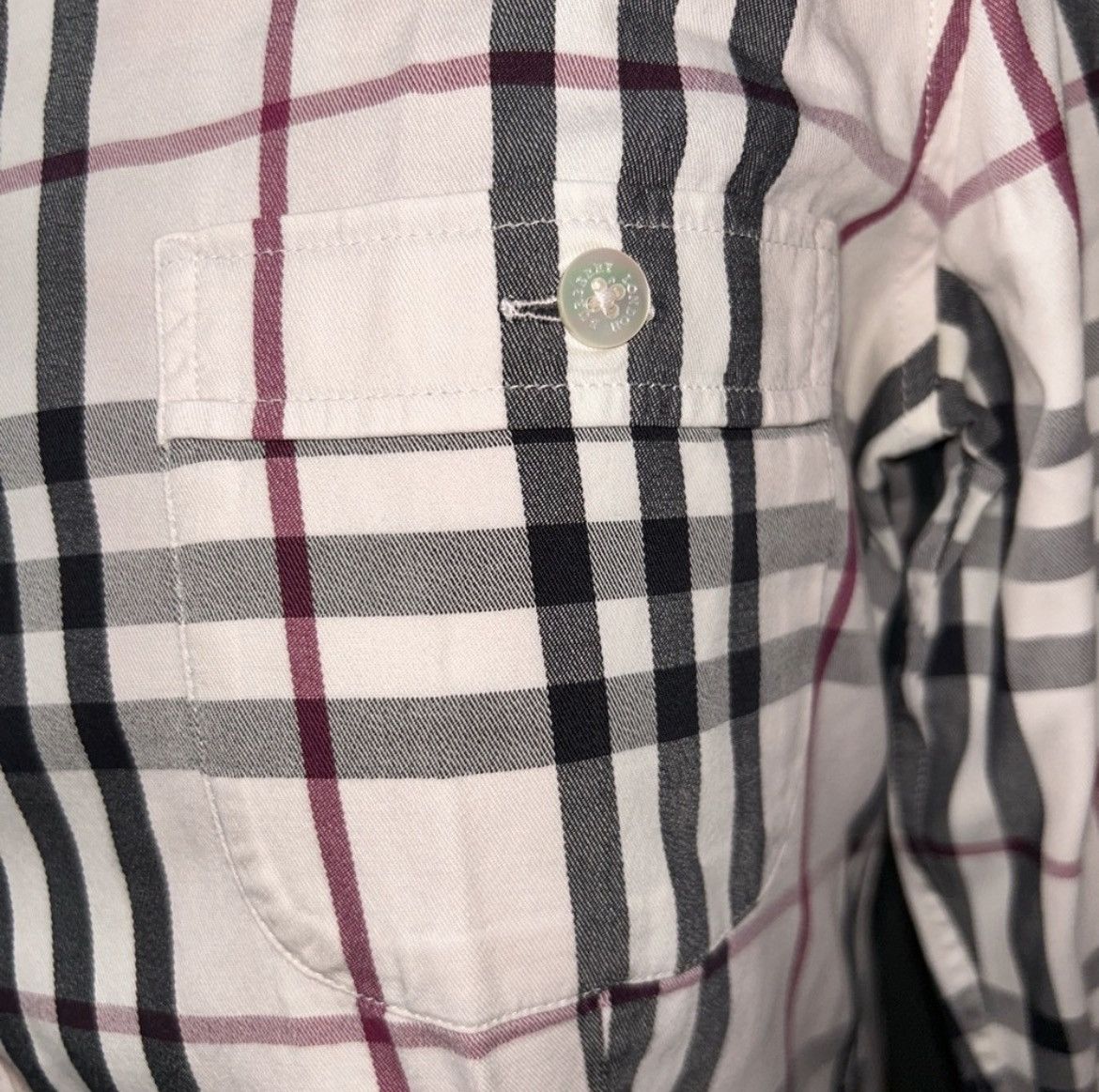Burberry Burberry London Dusty Pink Nova Check Button Down sz XS Size XS / US 0-2 / IT 36-38 - 5 Thumbnail