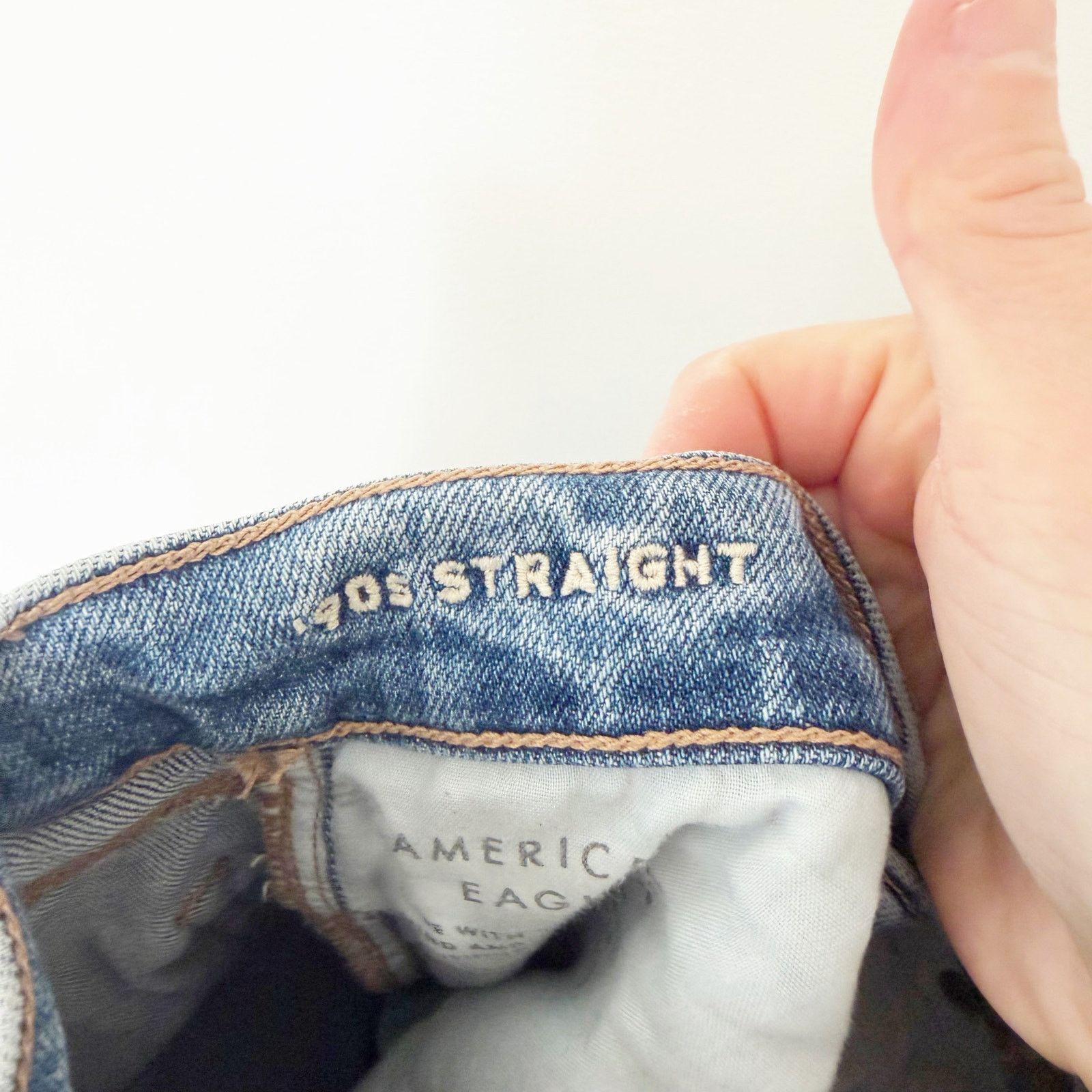 American Eagle Outfitters American Eagle 90s Straight Distressed Patchwork Jeans Sz 0 Size 25" / US 0 / IT 36 - 4 Thumbnail