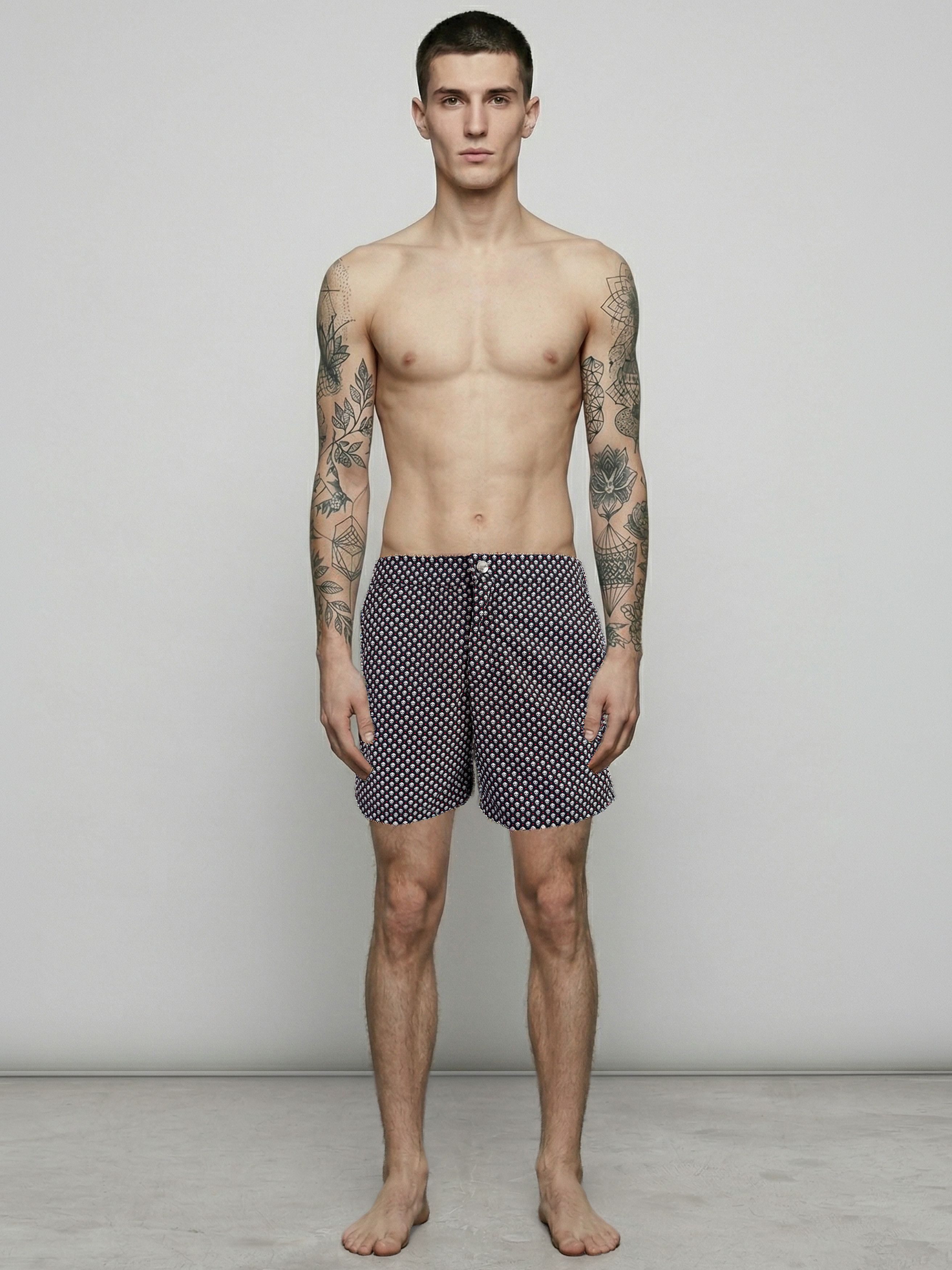 Alexander McQueen All Over Skull Swim Trunks Size US 32 / EU 48 - 12 Thumbnail