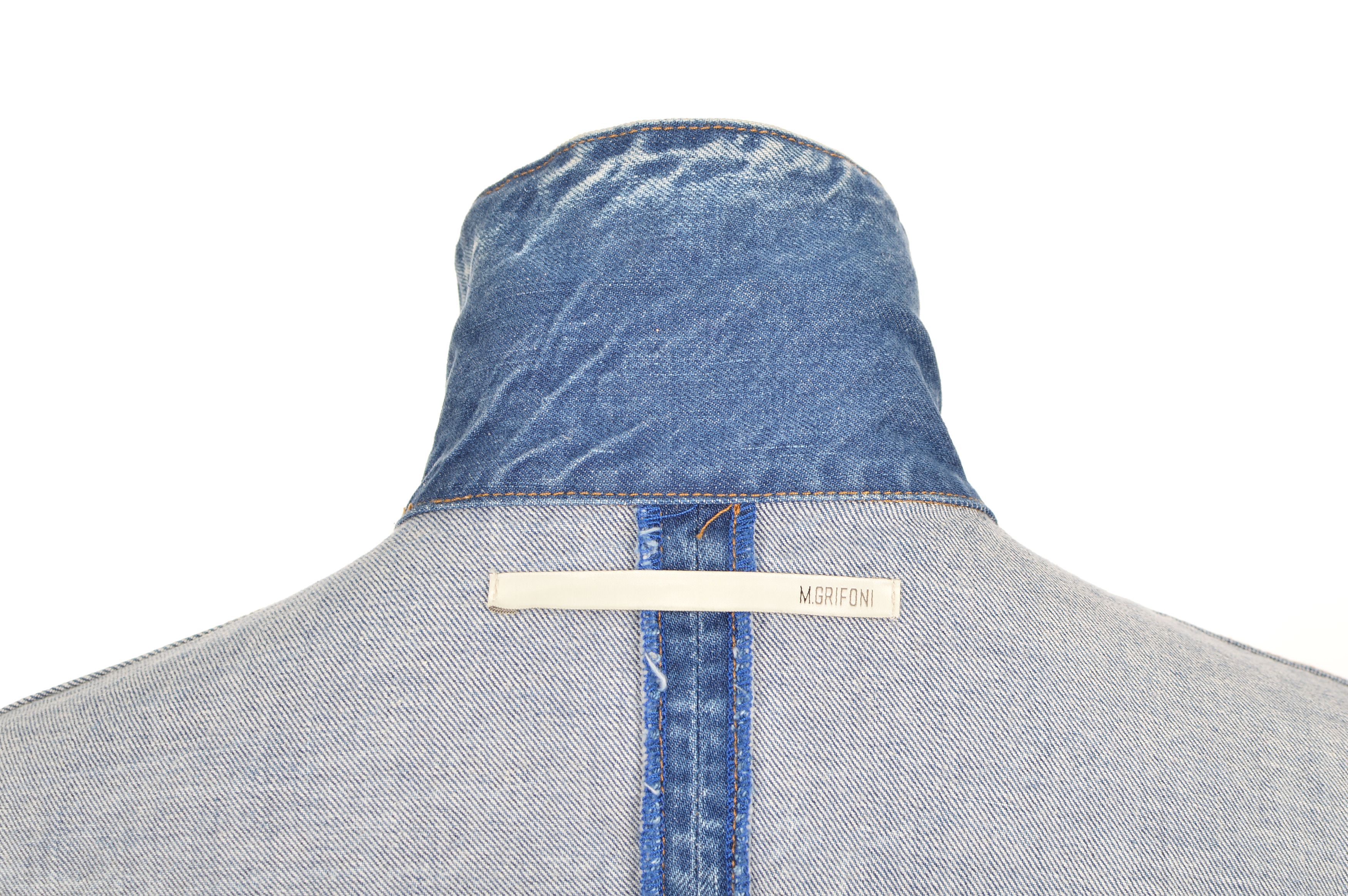Vintage Mauro Grifoni Denim / Tweed Jean Jacket Size US M / EU 48-50 / 2 - 6 Thumbnail