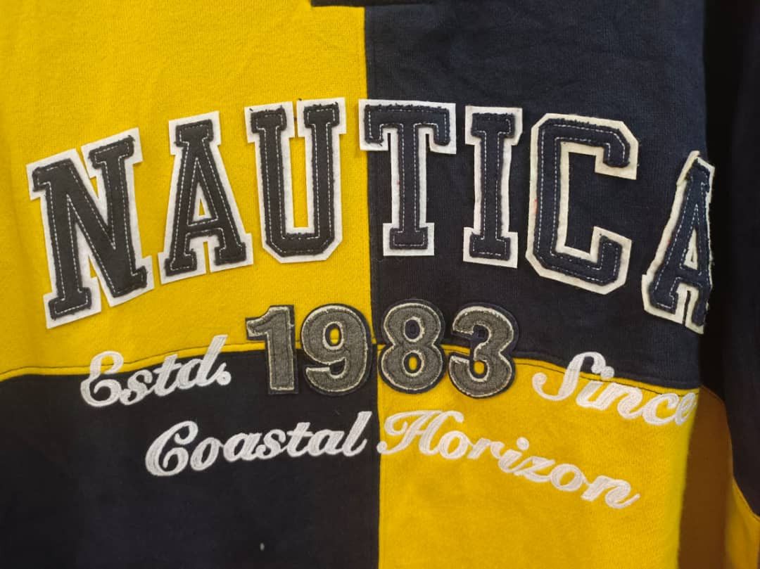 Nautica NAUTICA Navy Yellow 1983 Coastal Horizon Half Zip Sweatshirt Size US XL / EU 56 / 4 - 4 Thumbnail