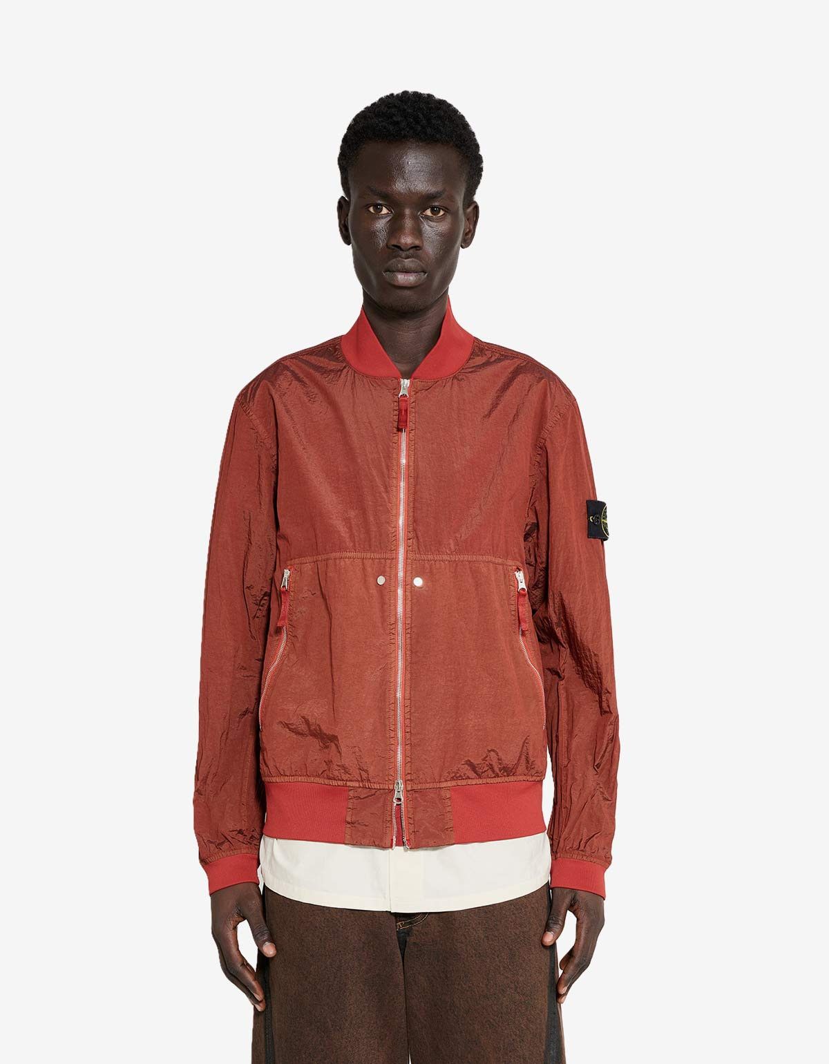 Stone Island Stone Island Orange Nylon Metal Bomber Jacket Size US L / EU 52-54 / 3 - 1 Thumbnail