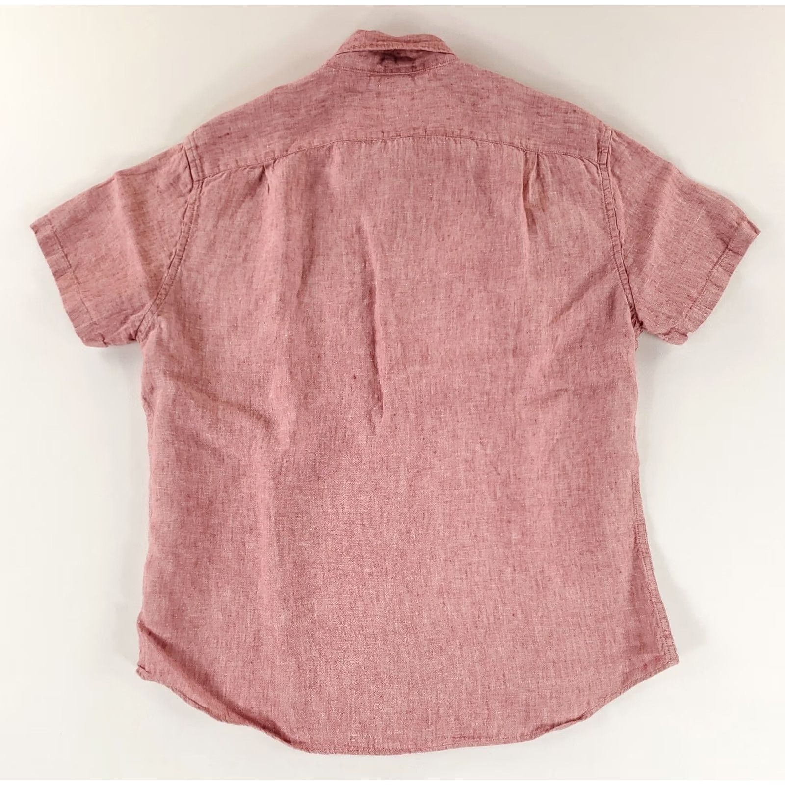 J.Crew J.CREW Shirt Button Down 100% Linen Short Sleeve Slim Red Men L Size US L / EU 52-54 / 3 - 3 Thumbnail
