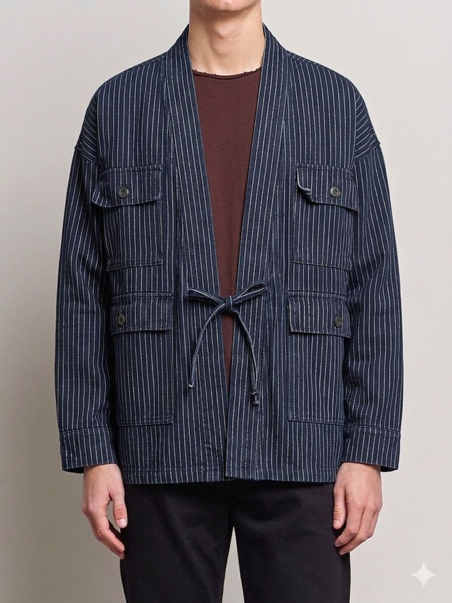 45rpm 🌸 Josho 13.5 oz multipocket indigo wabash kimono jacket Size US L / EU 52-54 / 3 - 1 Thumbnail