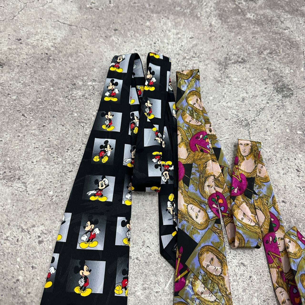 Disney Vintage 90 Mickey Mouse monogram black tie Cartoon Disney Size ONE SIZE - 3 Thumbnail