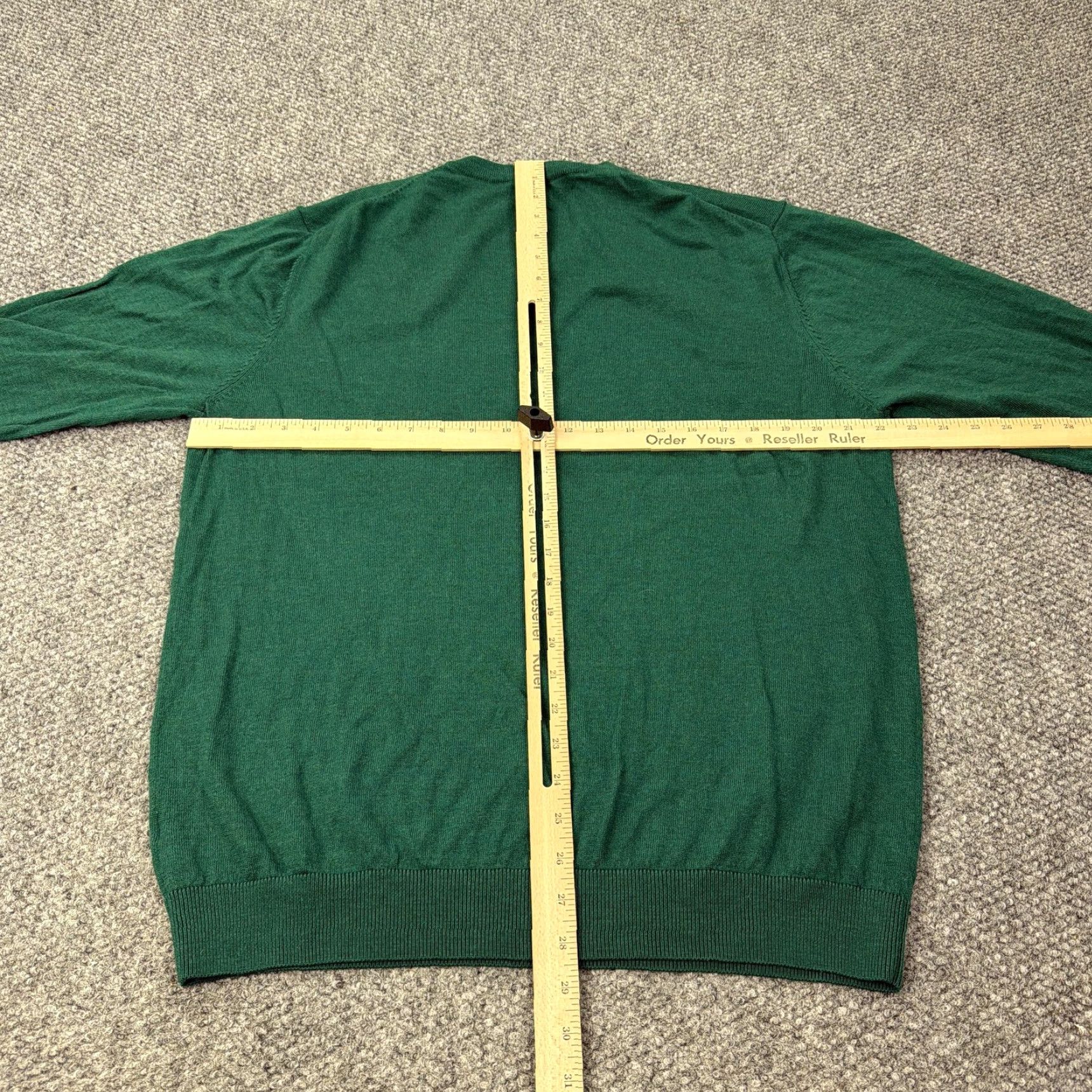 Vintage Turnbury Sweater Mens 2XT Green Extra Fine Merino Wool V Neck Pullover Knit Size US XXL / EU 58 / 5 - 4 Thumbnail