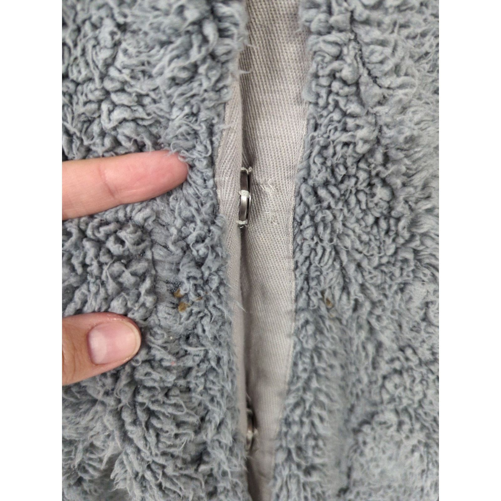 Free People Free People Small Tessa Gray blue Longline Fuzzy Teddy Coat Size S / US 4 / IT 40 - 5 Thumbnail