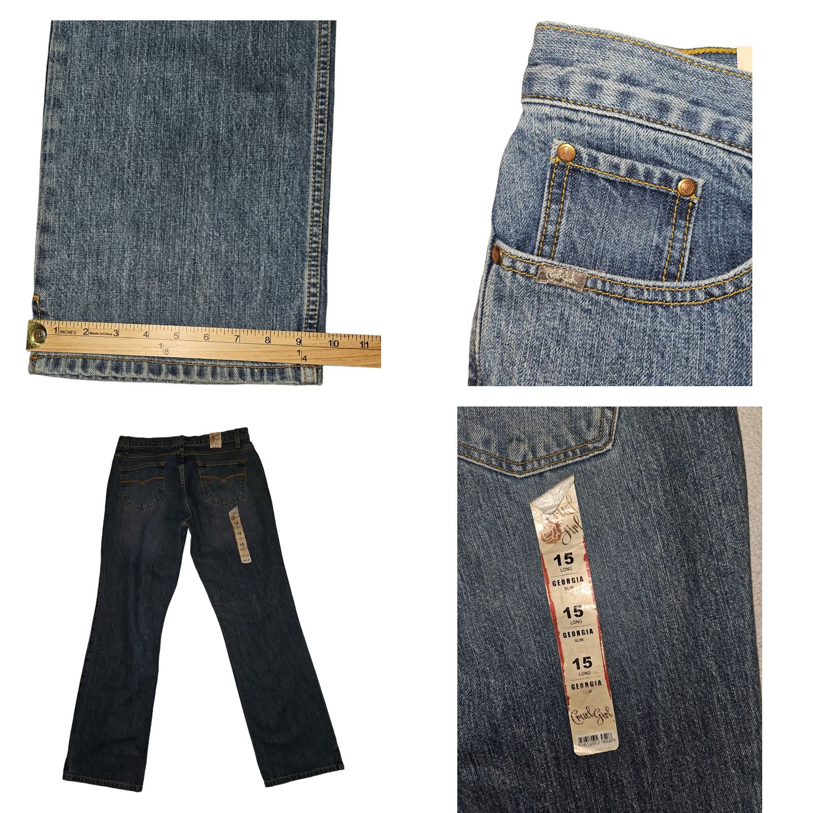 Vintage VINTAGE Cruel Girl Jeans NWT Size 15L Women's Georgia Slim Blue Denim 90s Y2K Preppy Bootcut Mens Womens Girls Size 36" / US 14 / IT 50 - 8 Thumbnail