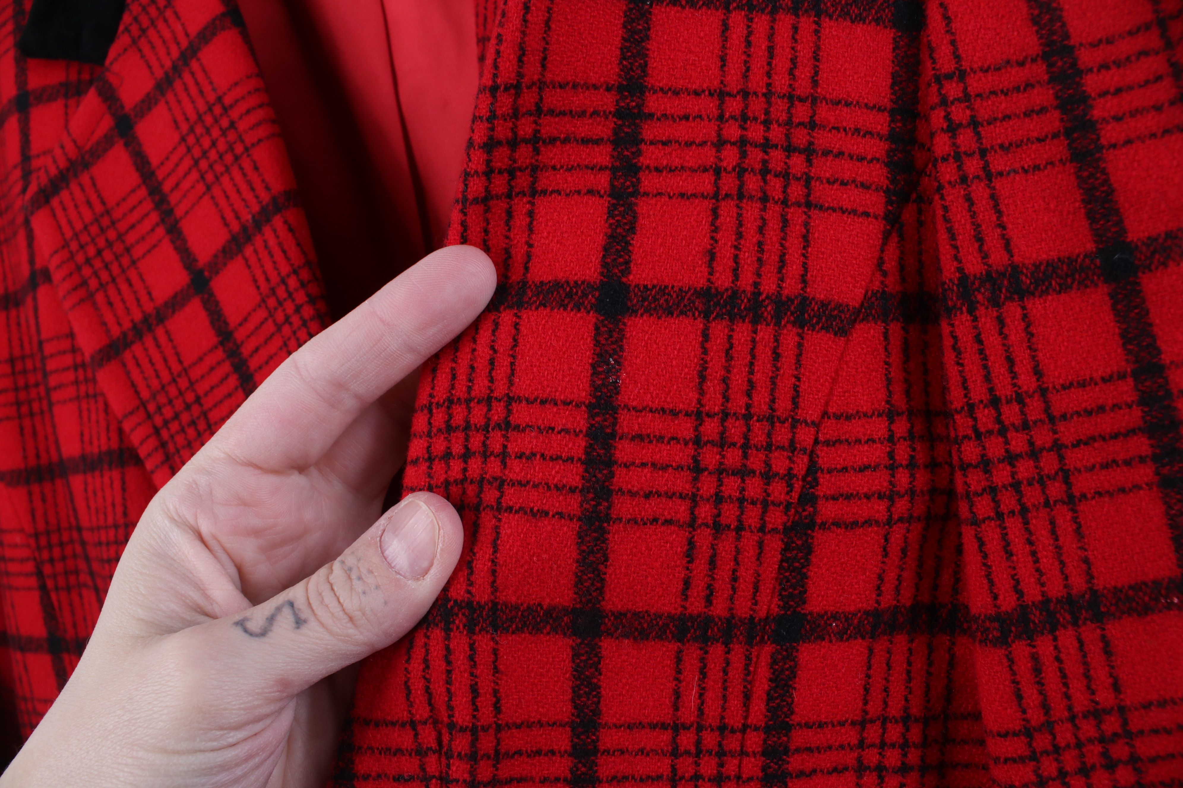 Pendleton Vintage 90s Pendleton Wool Suit Blazer Jacket Red Plaid USA Size XXL / US 16-18 / IT 52-54 - 6 Thumbnail