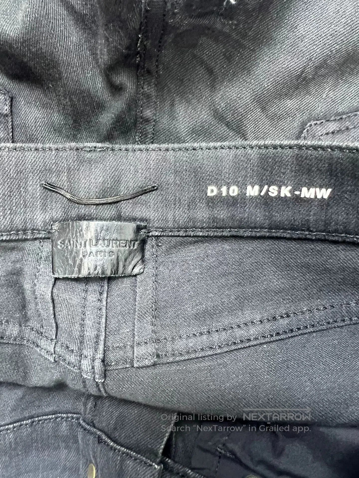 Saint Laurent Paris Saint Laurent Black Fringed Denim Pants. Size US 31 - 5 Thumbnail