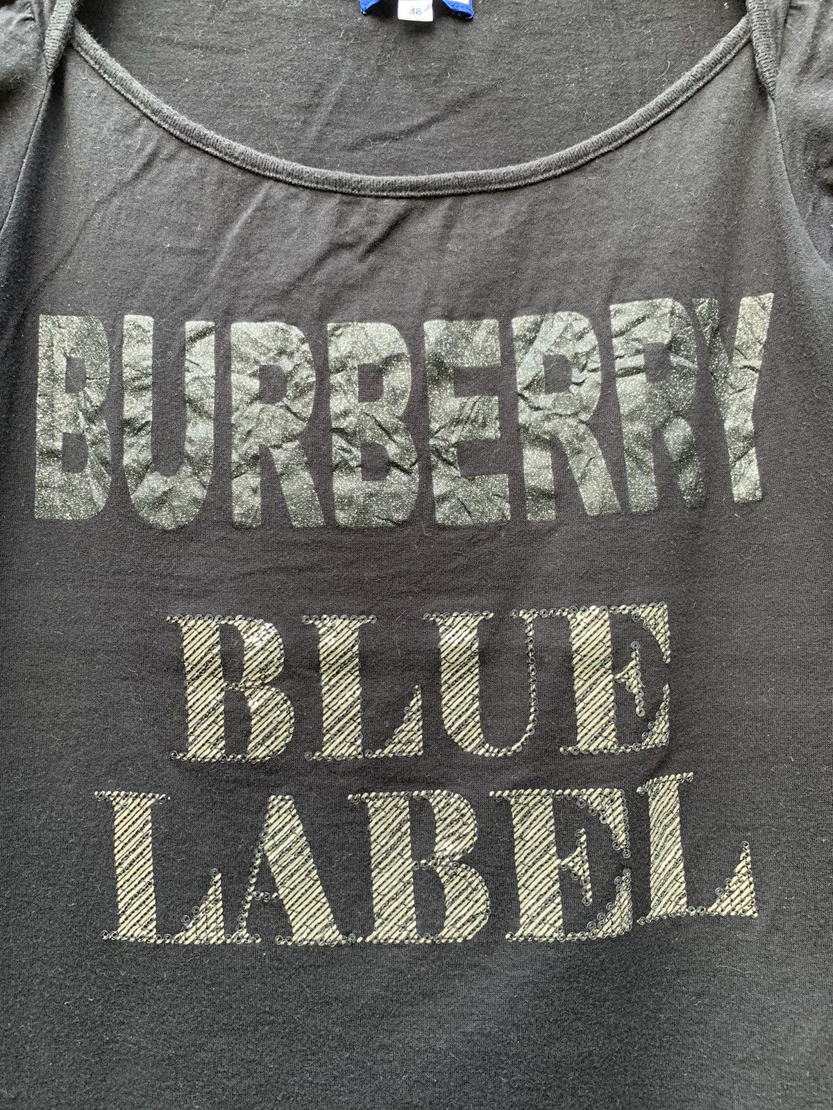 Burberry Vintage Burberry London Blue Label Sequin Top Tee Black Size M / US 6-8 / IT 42-44 - 3 Thumbnail
