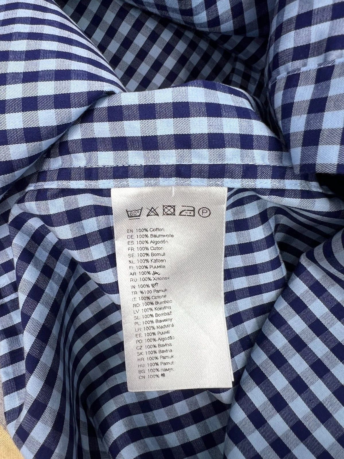 Eton Eton Contemporary Mens Casual Shirt Long Sleeve Blue Plaid Size US L / EU 52-54 / 3 - 12 Thumbnail