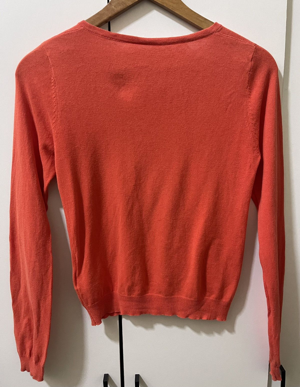 Japanese Brand Earth Music & Ecology Light Orange Knitwear Cardigan #S1204 Size S / US 4 / IT 40 - 4 Thumbnail