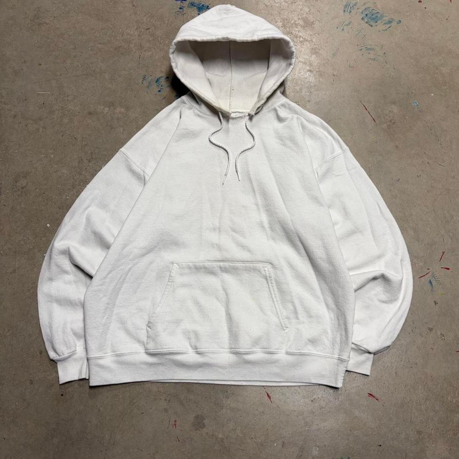 Hanes 2000s blank white hoodie Size US L / EU 52-54 / 3 - 1 Thumbnail